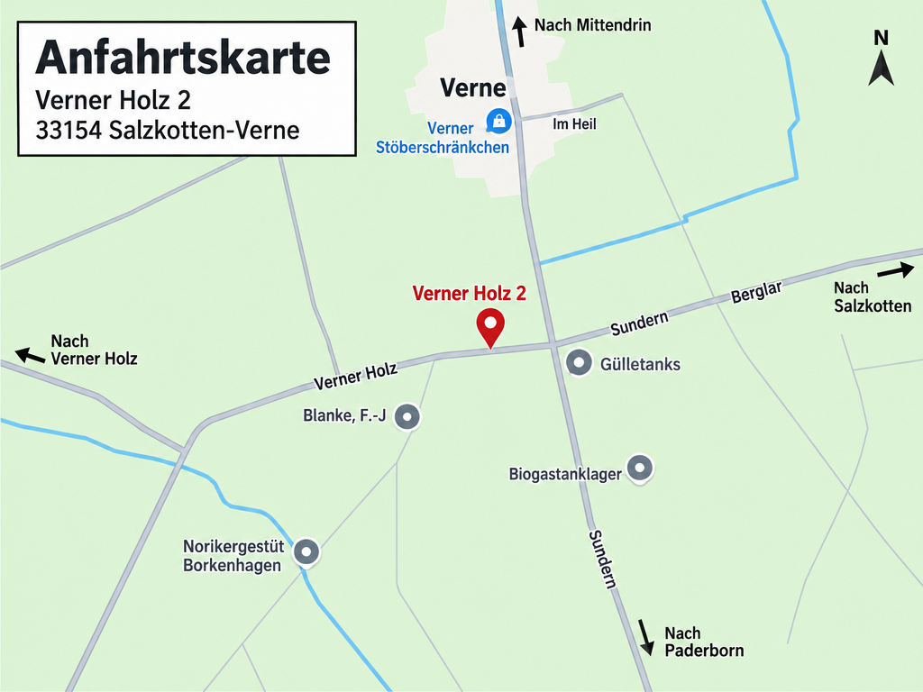 Anfahrtsskizze, letzte Meter