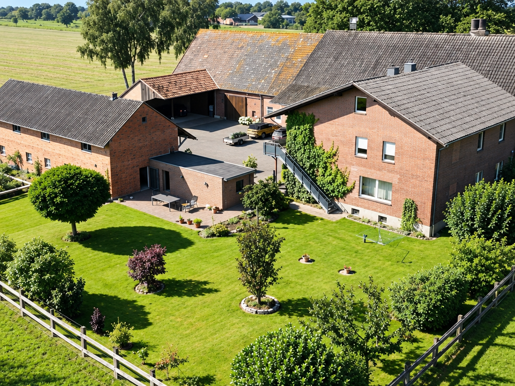 Garten und Seitenflügel des Hofes